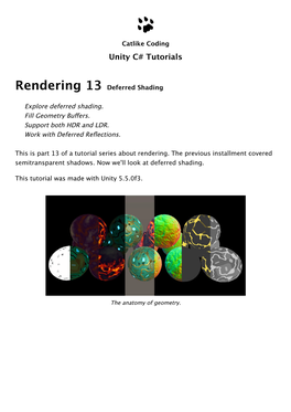 Rendering 13, Deferred Shading, a Unity Tutorial
