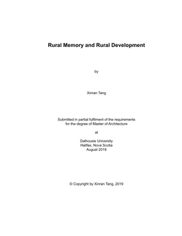 Rural Memory and Rural Development