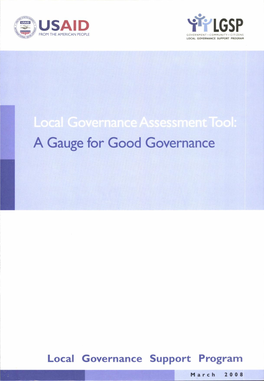 USAID Tiry LGSP a Gauge for Good Governance