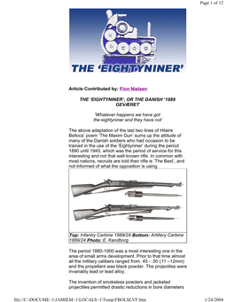 Article Contributed By: Finn Nielsen the 'EIGHTYNINER', OR THE