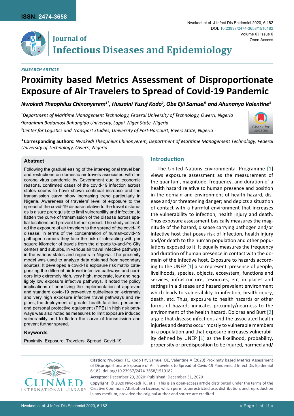 Proximity Based Metrics Assessment of Disproportionate Exposure of Air