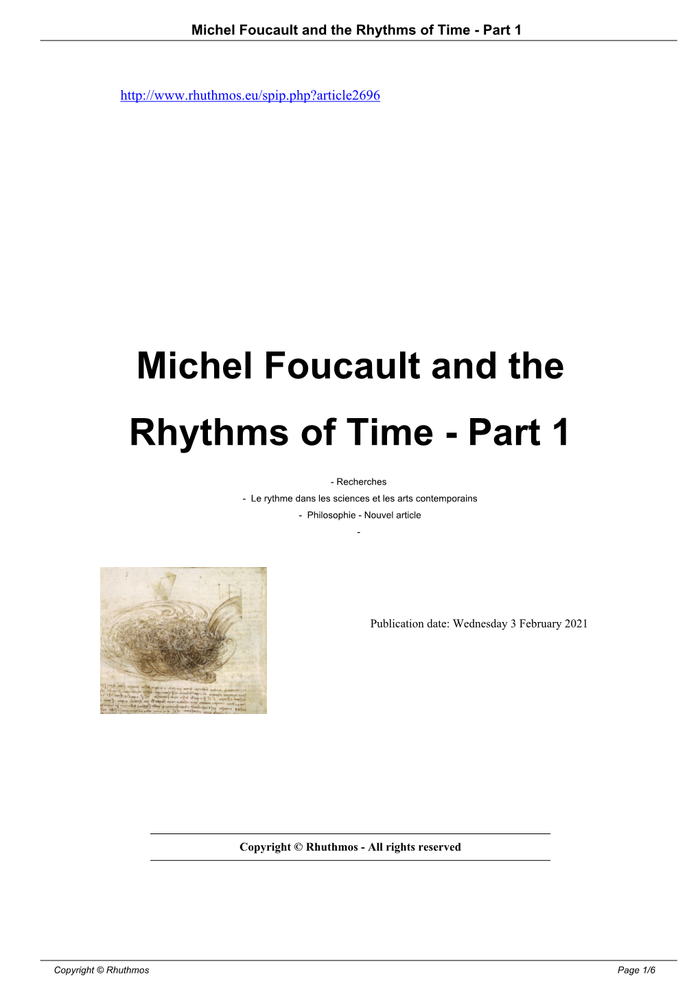 Michel Foucault and the Rhythms of Time - Part 1