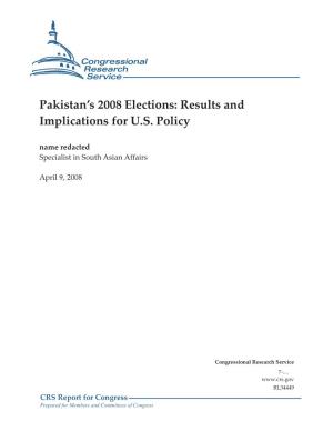 Pakistan's 2008 Elections