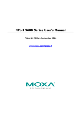Nport 5600 Series User's Manual