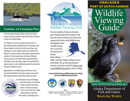 Unalaska Port of Dutch Harbor Wildlife Viewing Guide