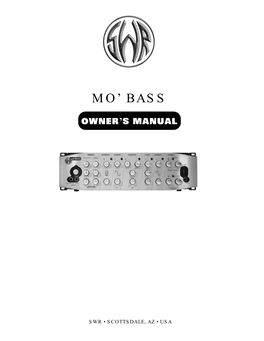 Mo' Bass! You Now Own One of the Most Unique Products in the History of Musical Instrument Amplification