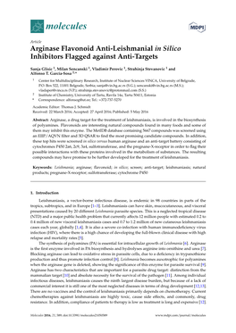 Arginase Flavonoid Anti-Leishmanial in Silico Inhibitors Flagged Against Anti-Targets