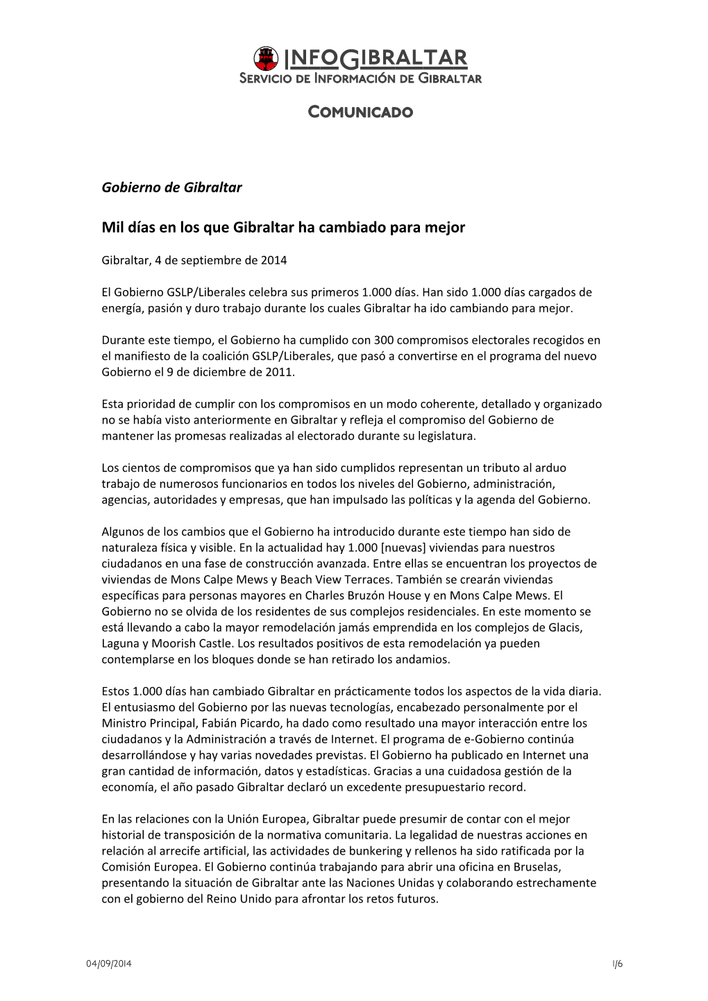 140904 454 Mil Días En Los Que Gibraltar Ha Cambiado Para Mejor.Pdf