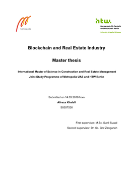 Blockchain and Real Estate Industry Master Thesis
