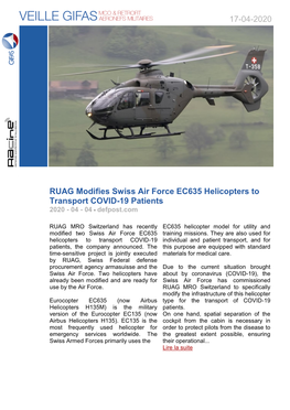 17-04-2020 RUAG Modifies Swiss Air Force EC635 Helicopters To