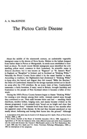 The Pictou Cattle Disease