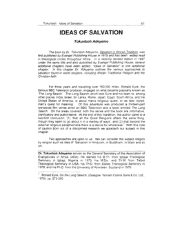 Ideas of Salvation 67 IDEAS of SALVATION