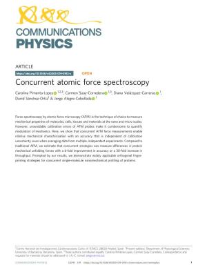 Concurrent Atomic Force Spectroscopy