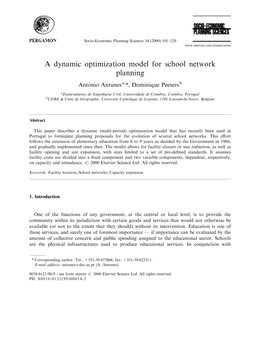 A Dynamic Optimization Model for School Network Planning