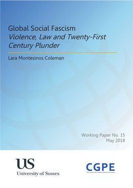 Global Social Fascism: Violence, Law and Twenty-First Century Plunder