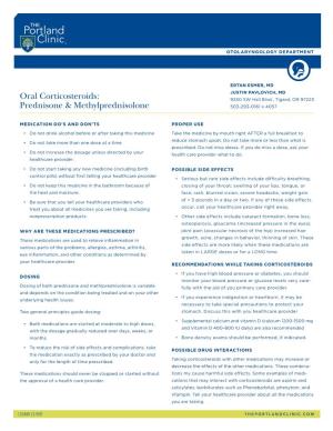 Oral Corticosteroids: Prednisone & Methylprednisolone