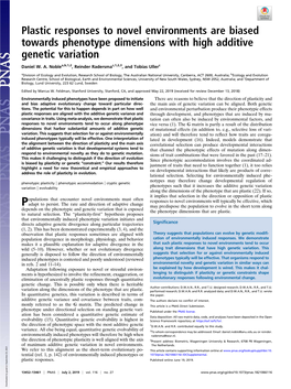 Plastic Responses to Novel Environments Are Biased Towards Phenotype Dimensions with High Additive Genetic Variation