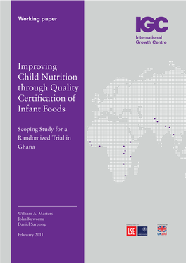 Improving Child Nutrition Through Quality Certification of Infant Foods