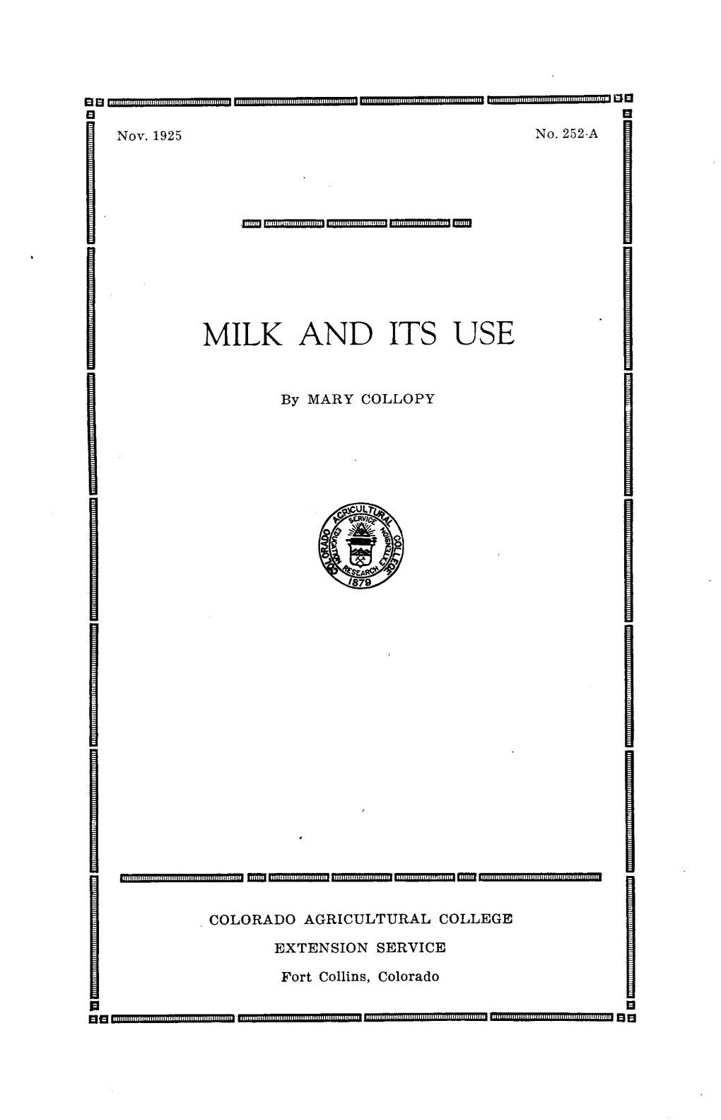 Milk and Its Use