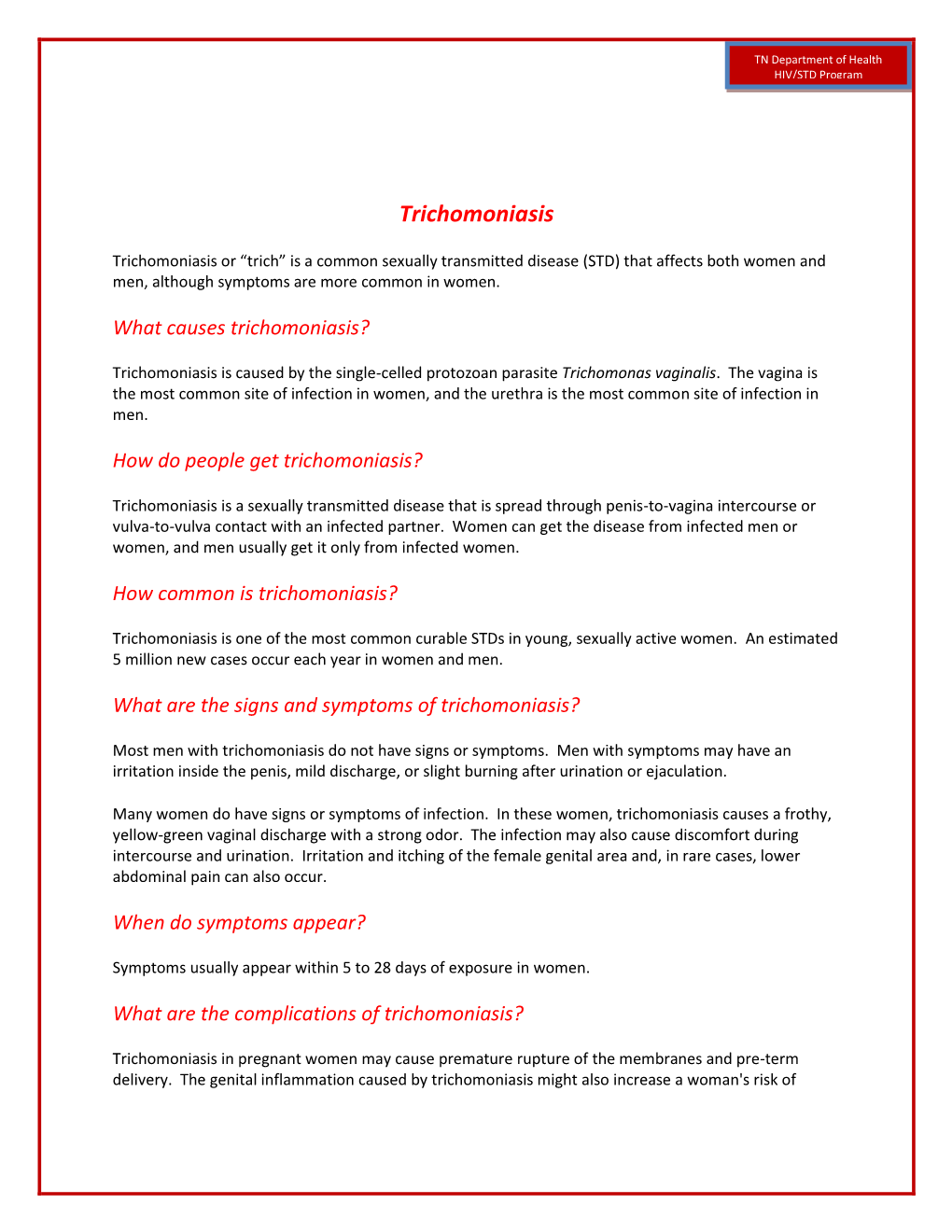 Trichomoniasis