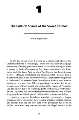 The Cultural Spaces of the Soviet Cosmos