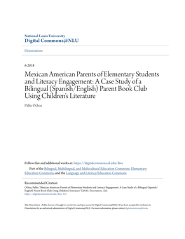 Mexican American Parents of Elementary Students and Literacy