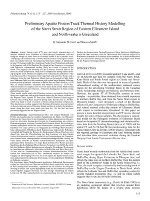 Preliminary Apatite Fission Track Thermal History Modelling of the Nares Strait Region of Eastern Ellesmere Island and Northwestern Greenland