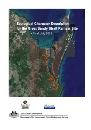 Ecological Character Description for the Great Sandy Strait Ramsar Site - Final, July 2008