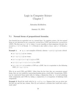 Logic in Computer Science Chapter 7