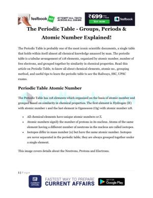 The Periodic Table - Groups, Periods & Atomic Number Explained!