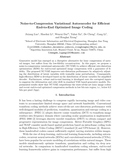 Noise-To-Compression Variational Autoencoder for Efficient End-To