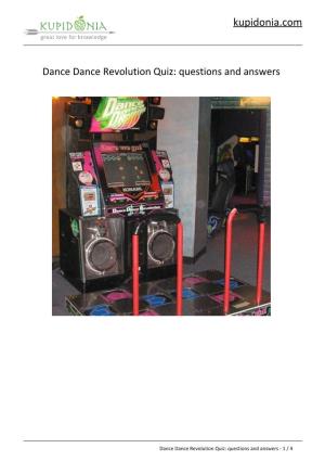 Dance Dance Revolution Quiz: Questions and Answers