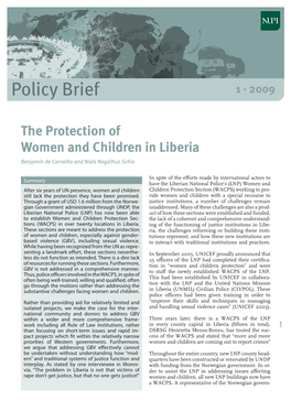 The Protection of Women and Children in Liberia Benjamin De Carvalho and Niels Nagelhus Schia