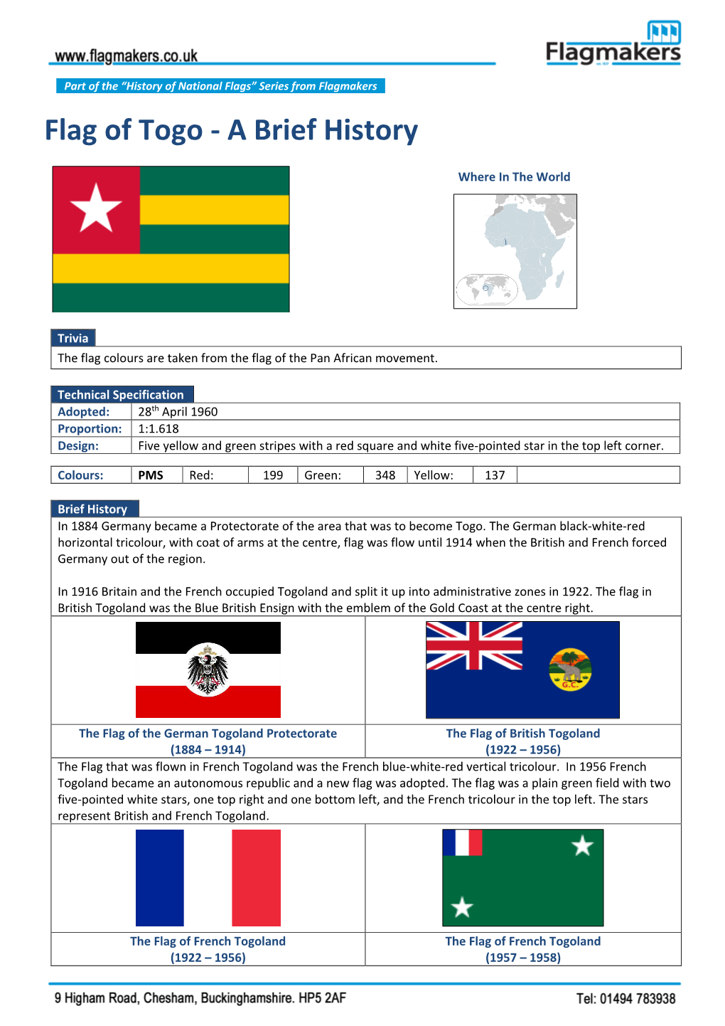 Flag of Togo - a Brief History