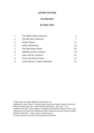 GOTHIC FICTION Introduction by Peter Otto