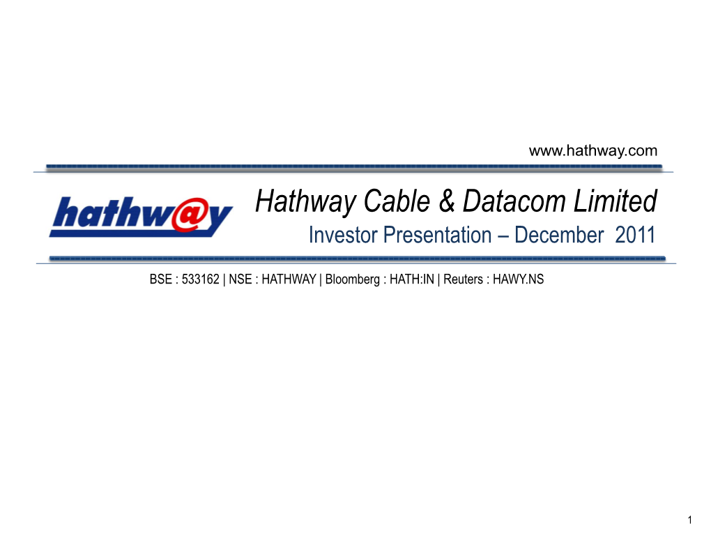 Hathway Cable & Datacom Limited