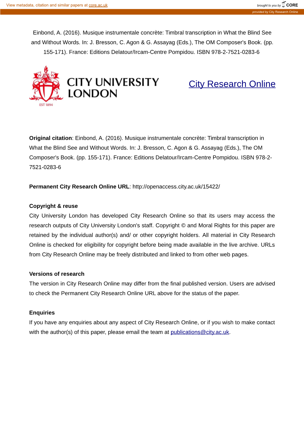 City Research Online