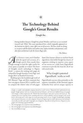 6 the Technology Behind Google's Great Results