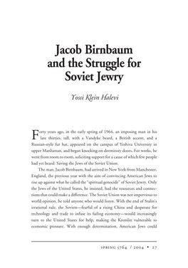 Jacob Birnbaum and the Struggle for Soviet Jewry