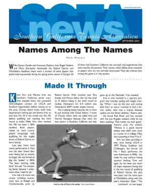 Names Among the Names Southern California Tennis Association