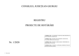 Consiliul Județean Giurgiu Registru Proiecte De