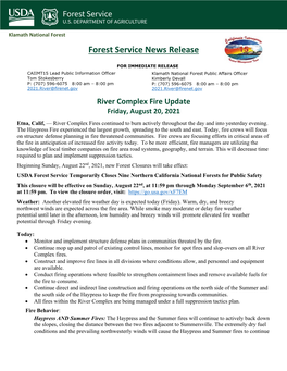 Forest Service News Release
