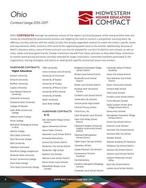 Ohio Contract User List 2016-2017
