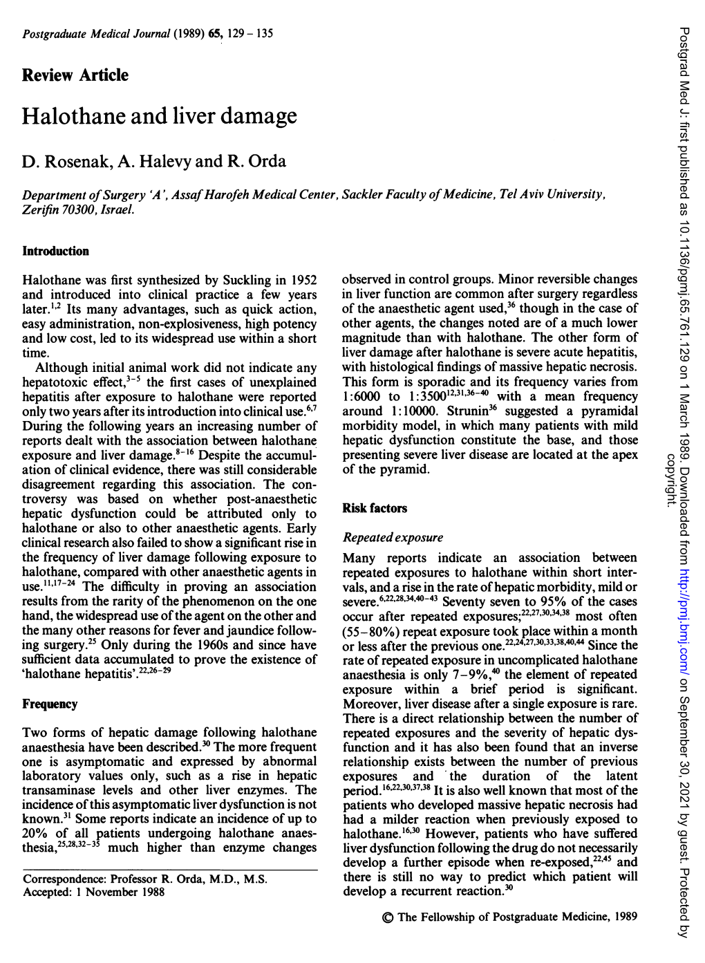 Halothane and Liver Damage