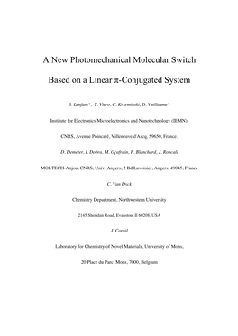 A New Photomechanical Molecular Switch Based on a Linear Π-Conjugated System