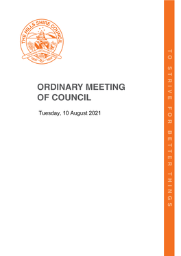 Ordinary Meeting of Council 10 August, 2021