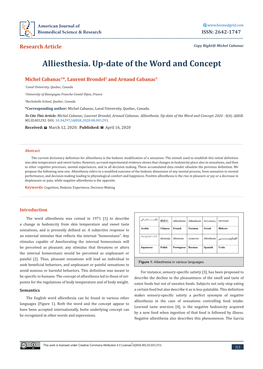 Alliesthesia. Up-Date of the Word and Concept