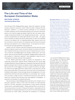 The Life and Time of the European Consolidation State