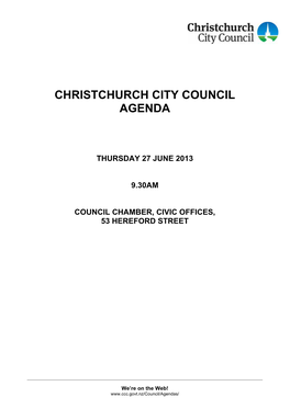 Thursday 27 June 2013 9.30Am Council Chamber, Civic Offices, 53 Hereford Street