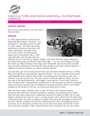 Car Culture and Rock and Roll in Postwar America Overview